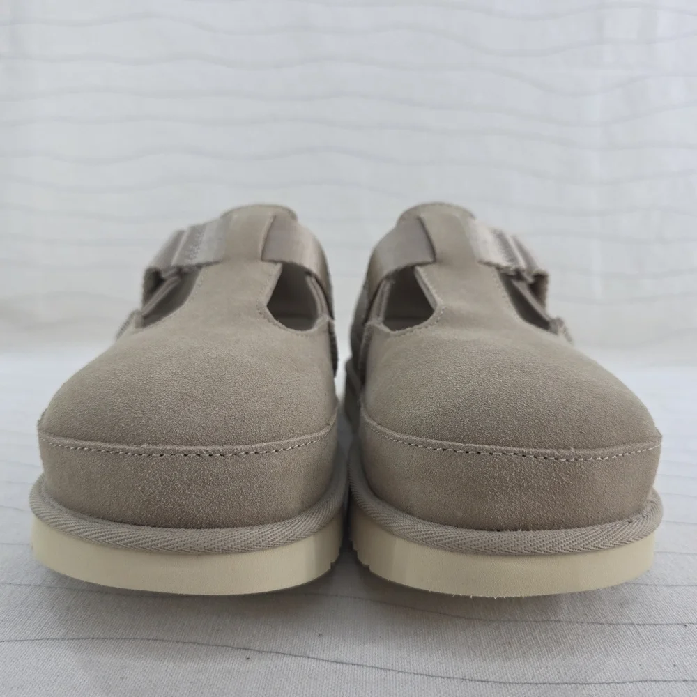 UGG Womens Goldenstar Mary Jane Beige Suede Platform Shoes 1171506 Size 7.5